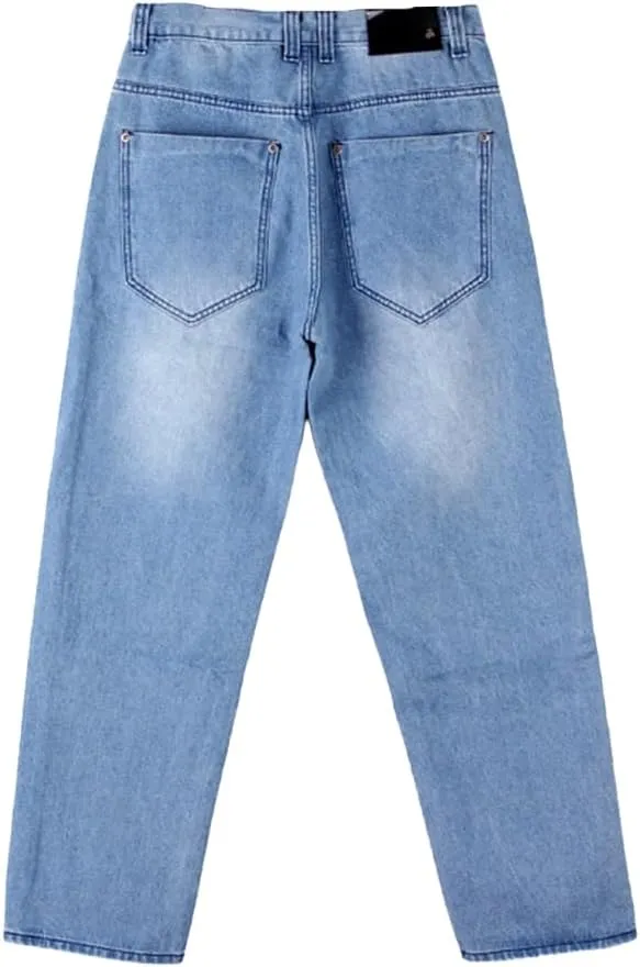 IDEALSANXUN Baggy Jeans Men Casual Embroidery Hip Hop Loose Fit Y2k Jeans
