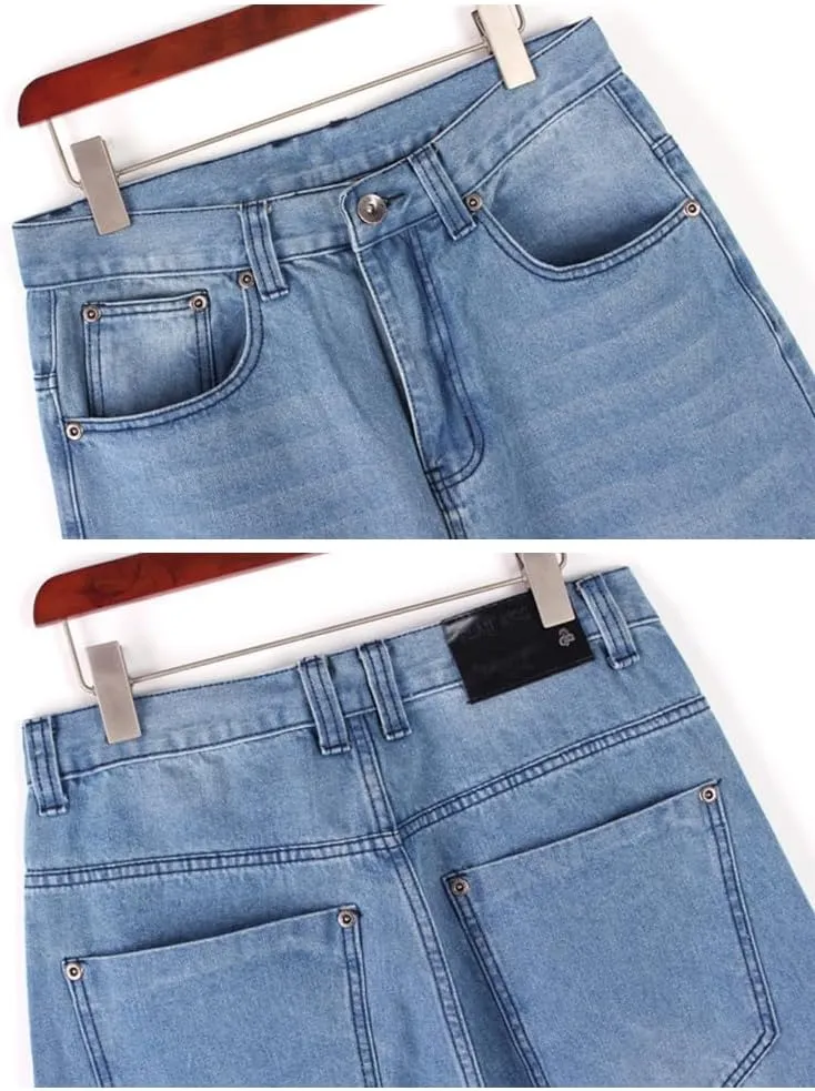 IDEALSANXUN Baggy Jeans Men Casual Embroidery Hip Hop Loose Fit Y2k Jeans