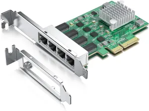 ipolex 2.5G Ethernet Card 4 Port NIC Network Adapter Realtek RTL8125BG Controller, Quad RJ-45 Port, PCI Express Gigabit Ethernet Card Support Windows/Windows Server/Linux/Ubuntu/Centos/Vmware