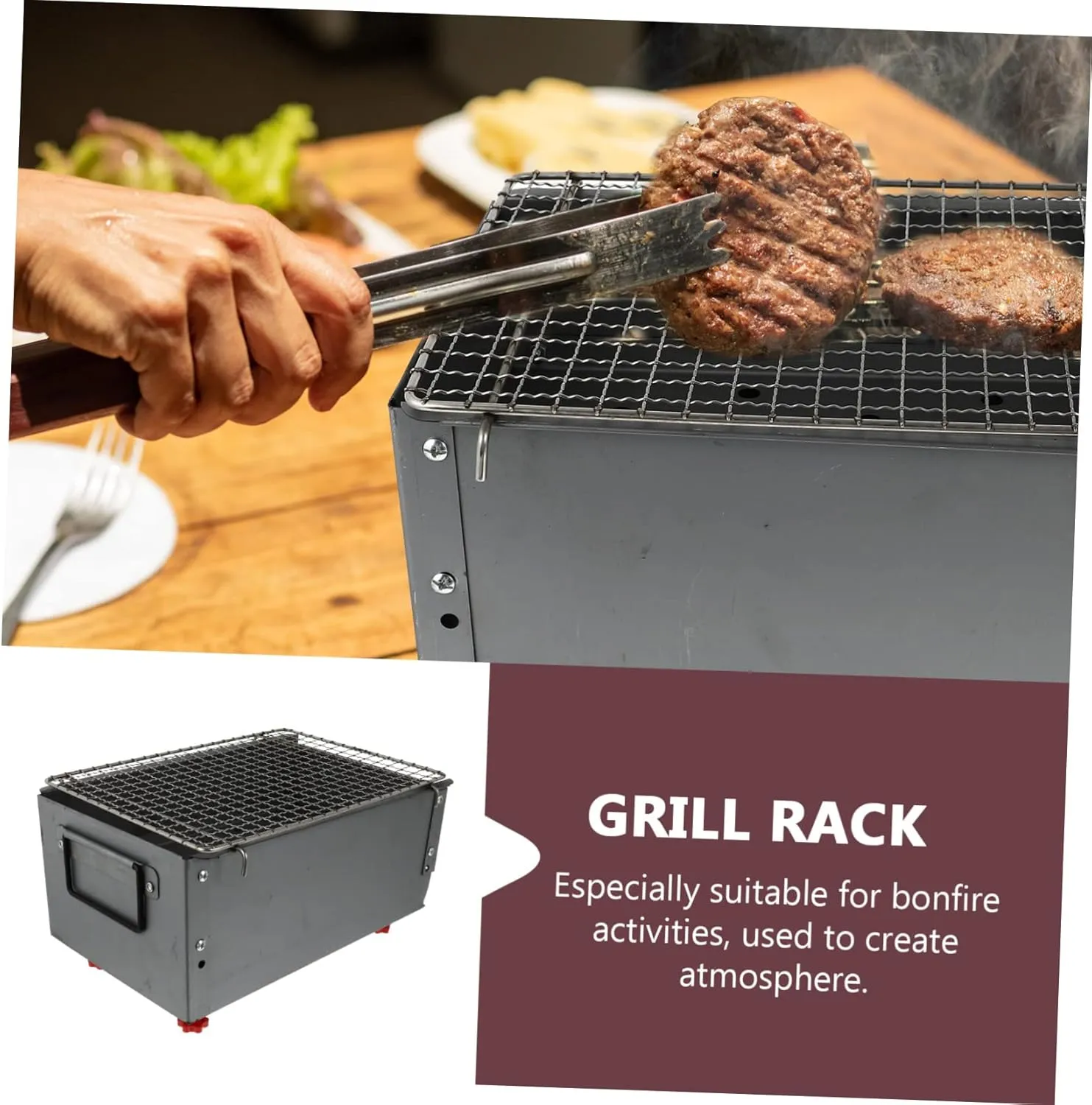 Iron Alloy Barbecue Grill Portable Bbq Stove Thin Mesh Lightweight Outdoor Cooking Stove for Camping Backyard Picnic Versatile Easy to Clean Design