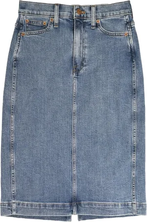 J.Crew Mercantile Women's Midi Denim Skirt with Black Split