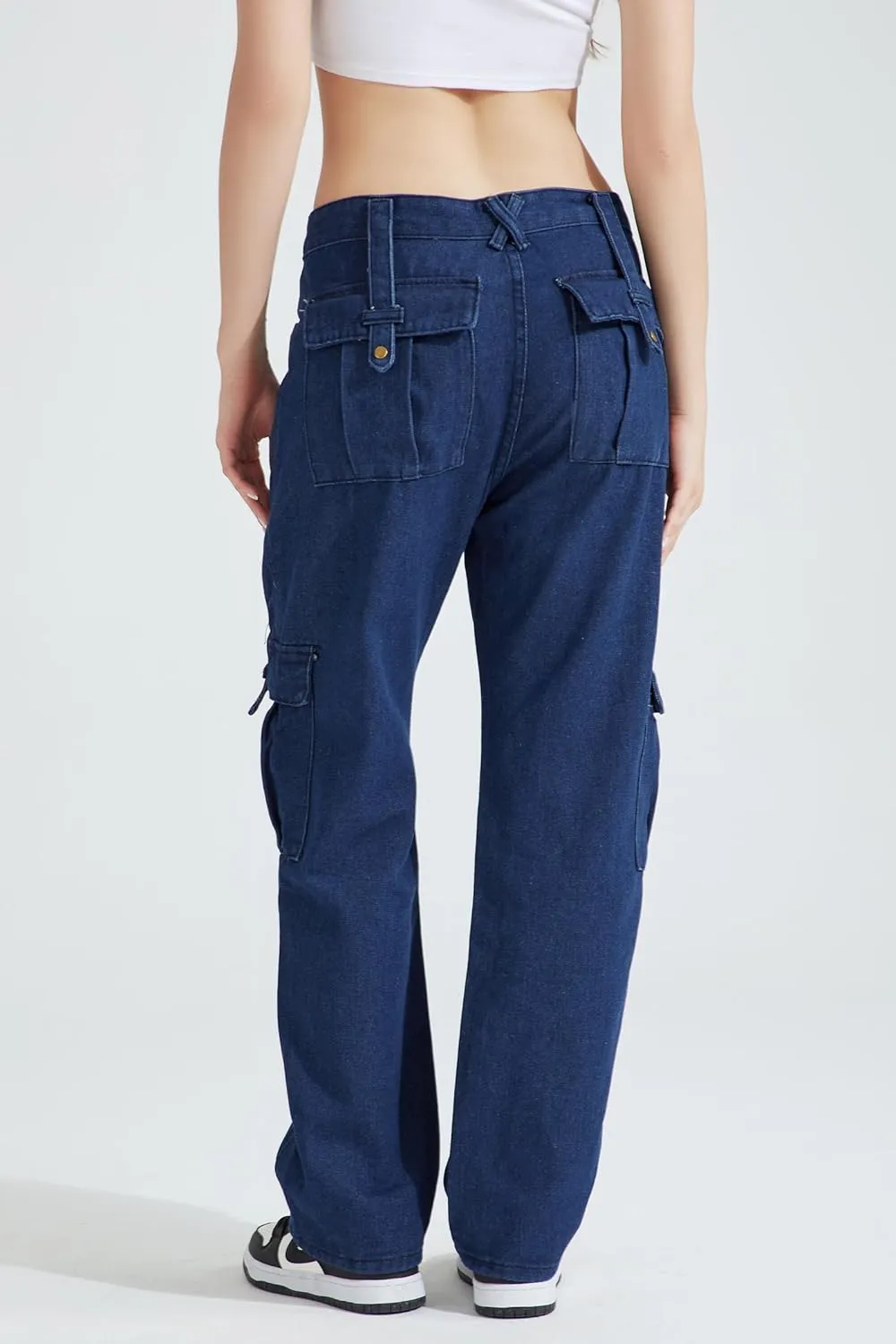 Jeans for Women Baggy Cargo Pants Men Y2K Parachute Pants with Pockets