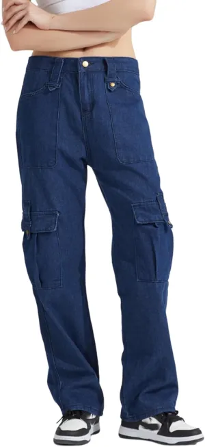 Jeans for Women Baggy Cargo Pants Men Y2K Parachute Pants with Pockets