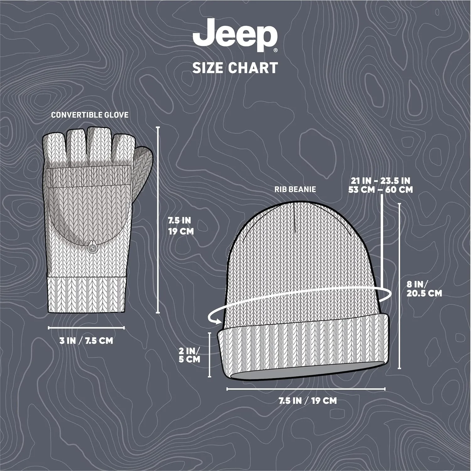 Jeep unisex-adult Men's and Women's 2-piece Beanie and Convertible Gloves Set - Unisex One Size Fits Most