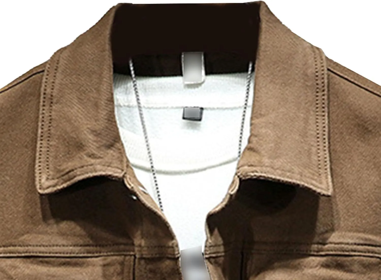 JEKE-DG Men's Button Down Vintage Jean Jacket Comfortable Classic Denim Jacket Trucker Casual Slim Fit Jacket Coat