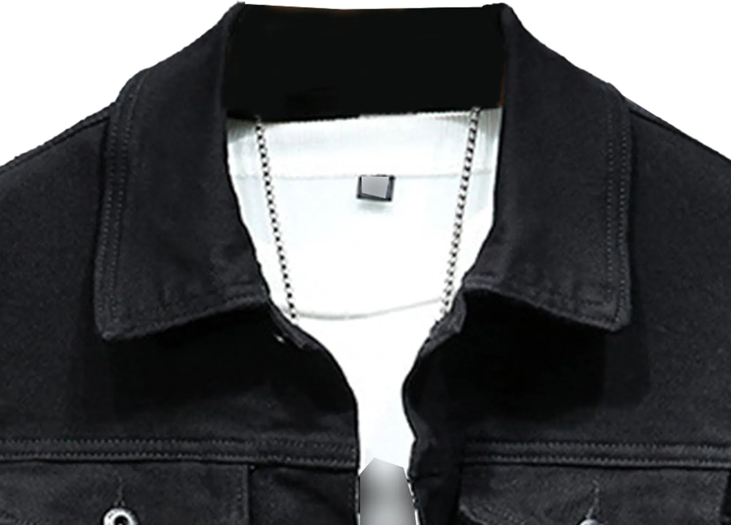 JEKE-DG Men's Button Down Vintage Jean Jacket Comfortable Classic Denim Jacket Trucker Casual Slim Fit Jacket Coat