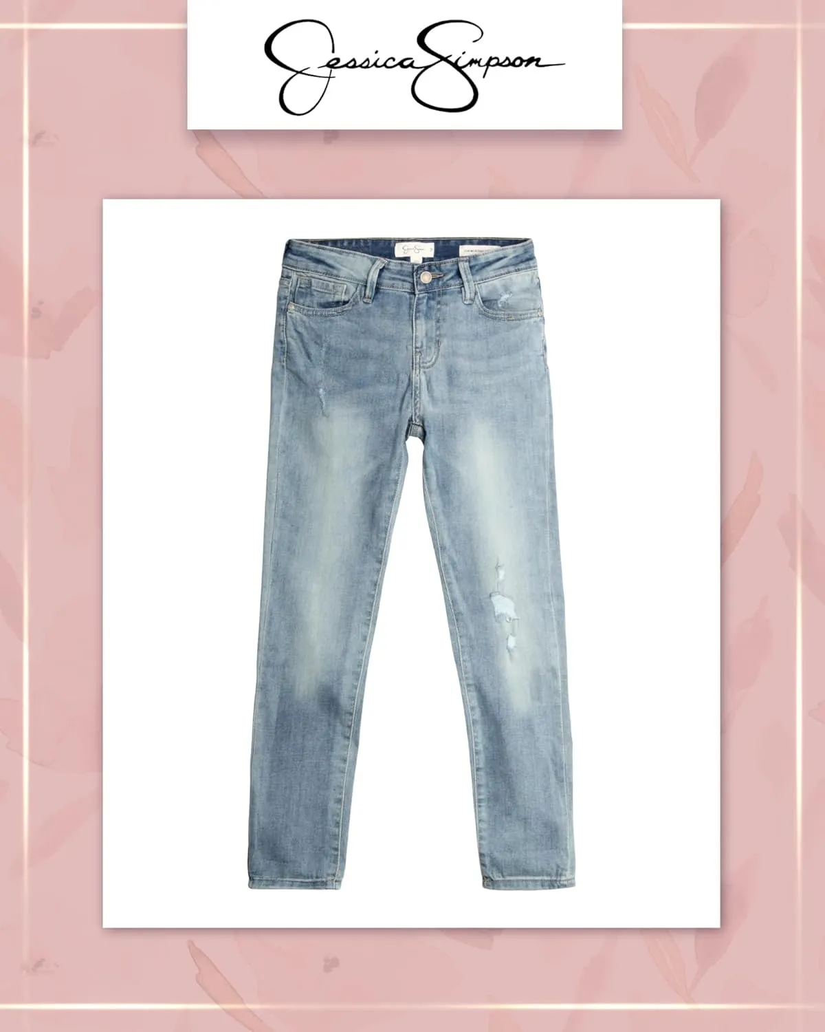 Jessica Simpson Girls Jeans - Comfort Stretch Skinny, Flare, Straight Cut Denim Jeans - Casual Pocket Jeans for Girls (4-16)