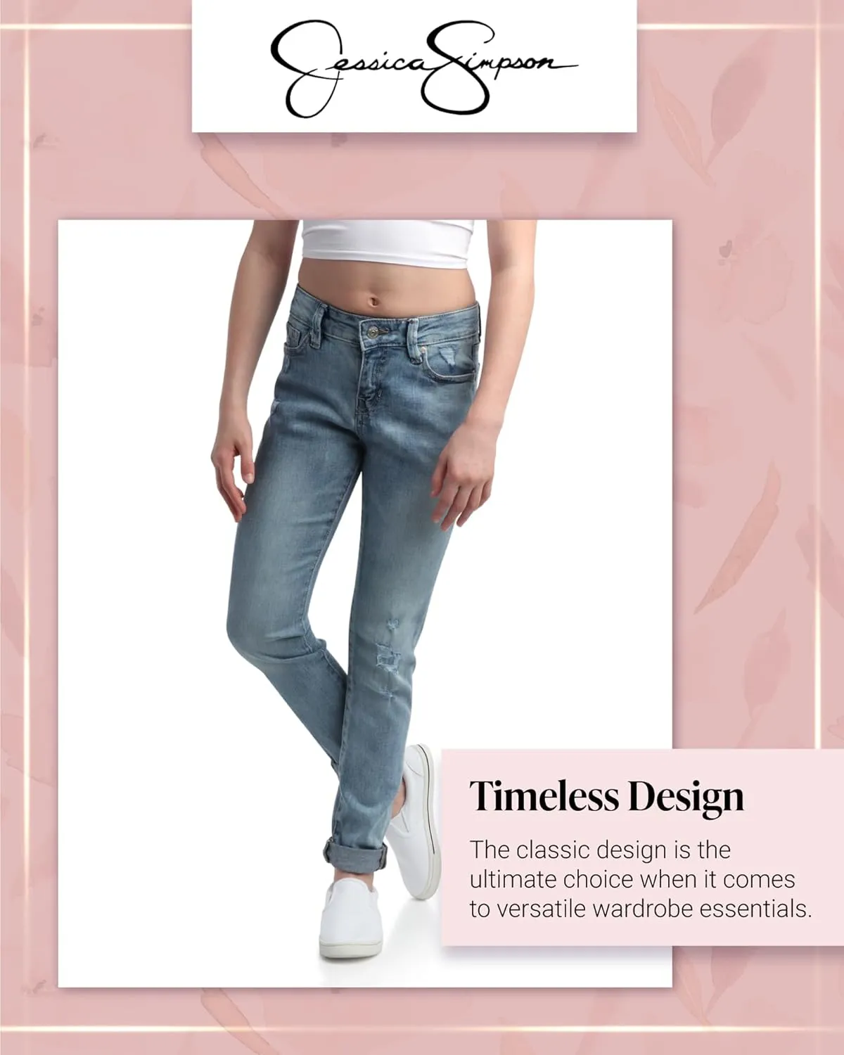 Jessica Simpson Girls Jeans - Comfort Stretch Skinny, Flare, Straight Cut Denim Jeans - Casual Pocket Jeans for Girls (4-16)