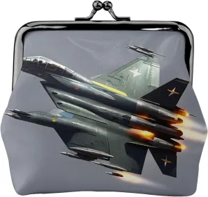 Jet fighter print Coin Purse, Mini Change Purse for Women Small Coin Purse for Key Headset Lipstick