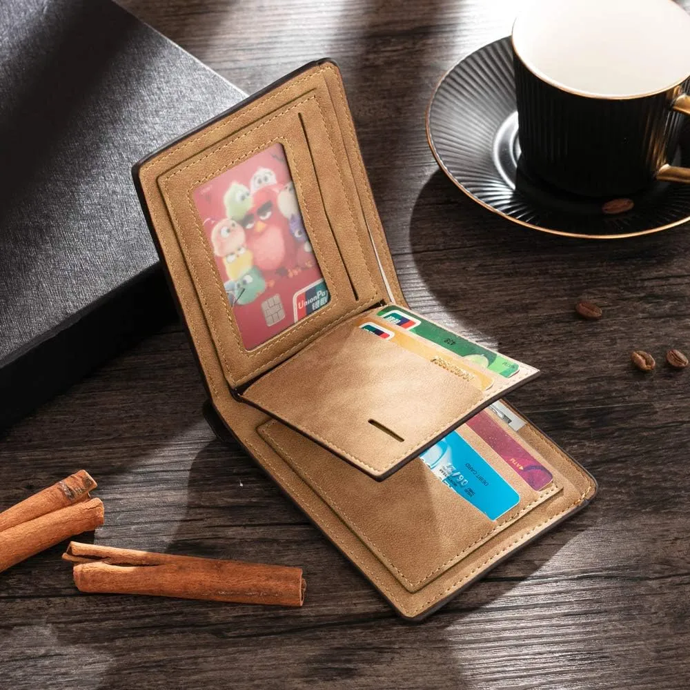 JewelOra Gifts for Men - Personalized Photo Wallet for Men - Custom Picture Wallet for Dad - Engraved Text PU Leather Wallet for Father Personalized Gifts
