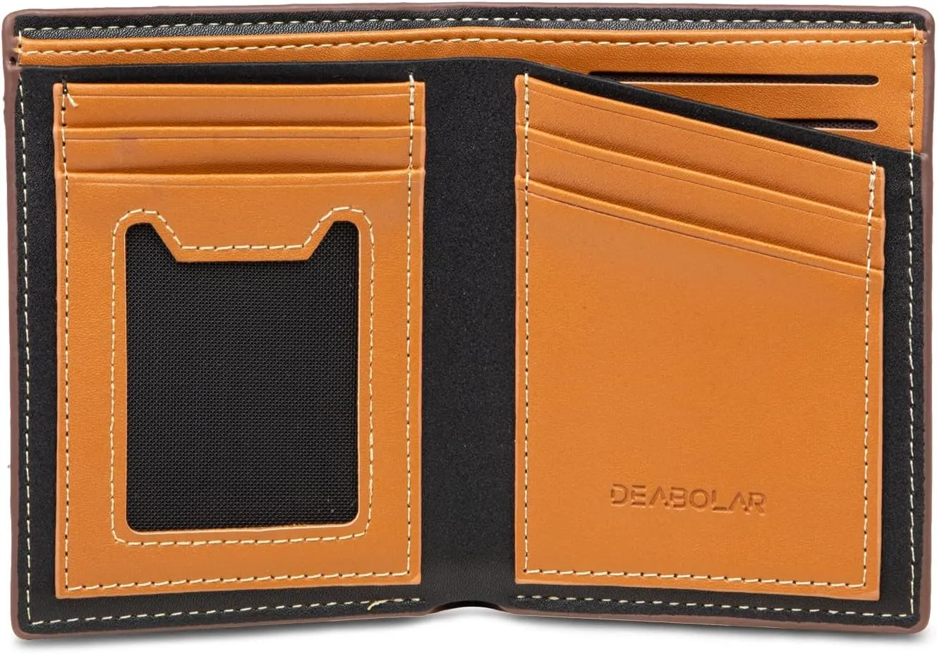JewelOra Personalized Men's Photo Wallet, Custom Engraved Text Wallet Personalized Men's Zipper Wallet Birthday Christmas Gift for Husband, Dad, Son, Boyfriend(Brown-1)
