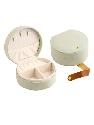 Jewelry Box Organiser: PU Leather Storage Box for Bangles & Earrings | Mint Green | 11cm x 10cm