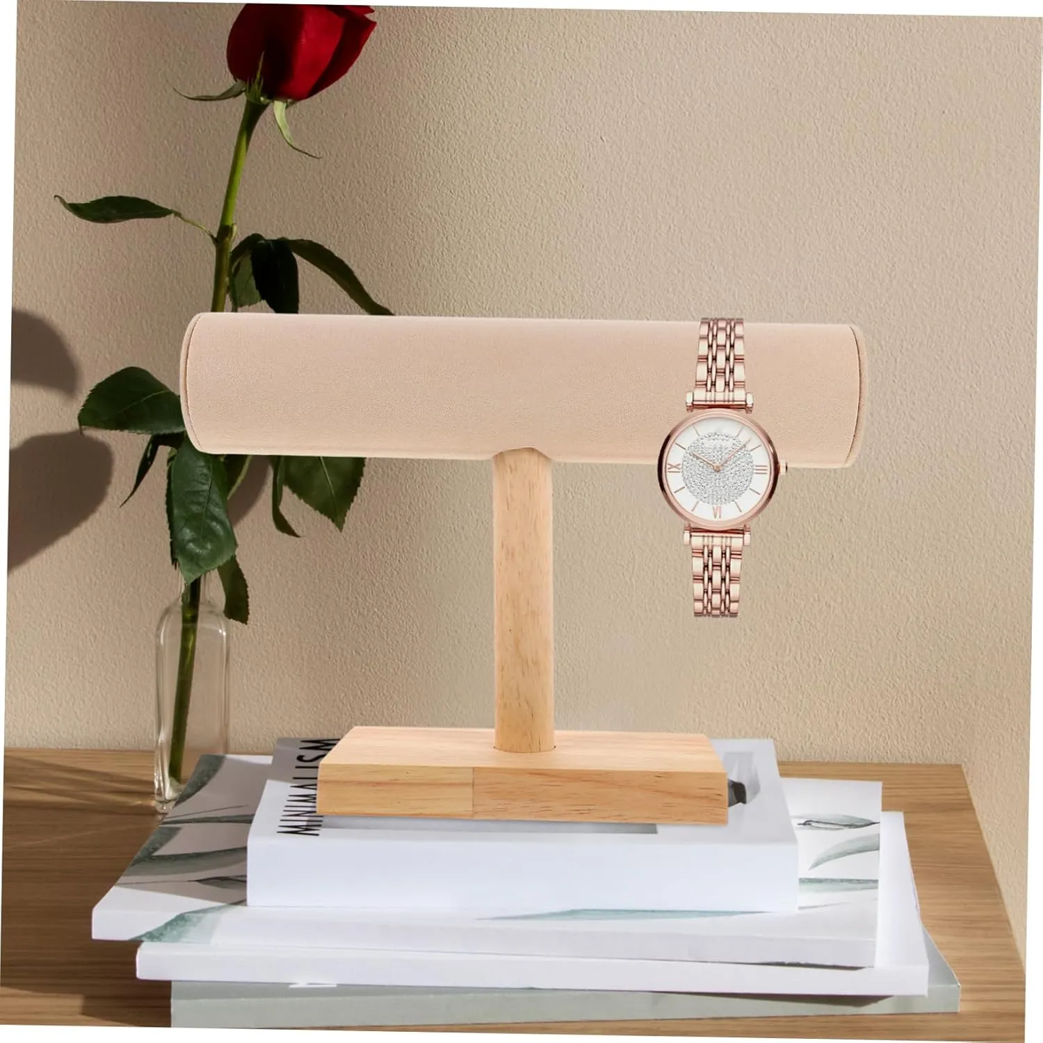 Jewelry Display Rack for Bracelets Watches and Headbands Multi-functional Organizer Stand Base and Microfiber Cloth for Desktop Storage and Showcase