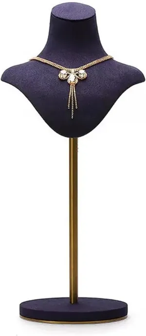 Jewelry Organizer Velvet Necklace Display Bust Necklace Stand Display, Adjustable Height Necklace Stand, Pur Velvet Jewelry Mannequin Stands and Displays