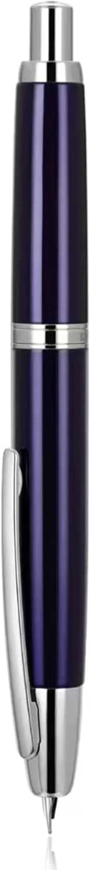 JH10 Press Fountain Pen Fine Nib with Velvet bag, Retractable Nib Calligraphy Ink Pen with Converter Writing (Blue)