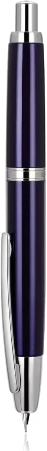 JH10 Press Fountain Pen Fine Nib with Velvet bag, Retractable Nib Calligraphy Ink Pen with Converter Writing (Blue)