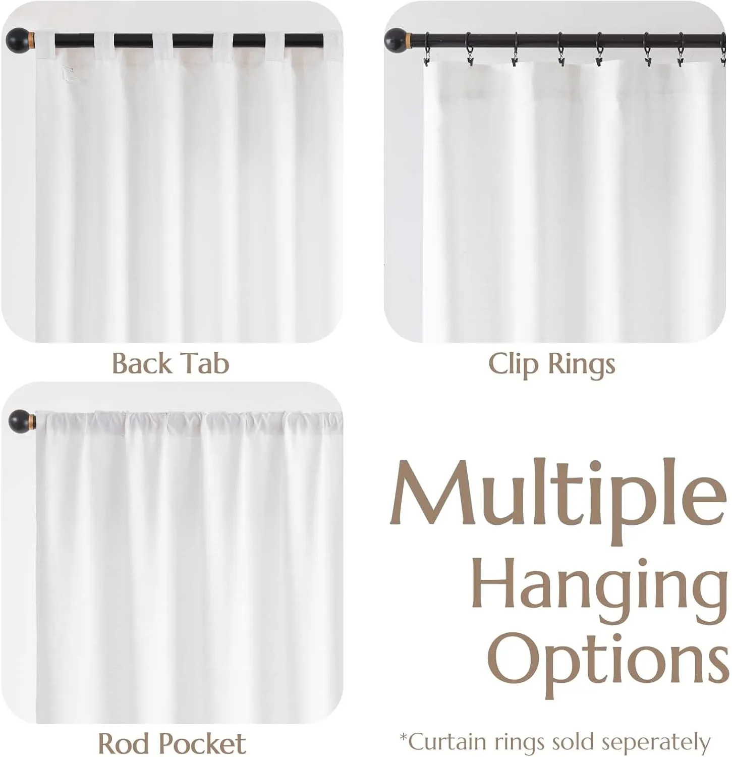 jinchan Linen Off White Curtains 84 Inches Long for Living Room Farmhouse Rod Pocket Back Tab Light Filtering Window Drapes with Lined for Bedroom 2 Panels
