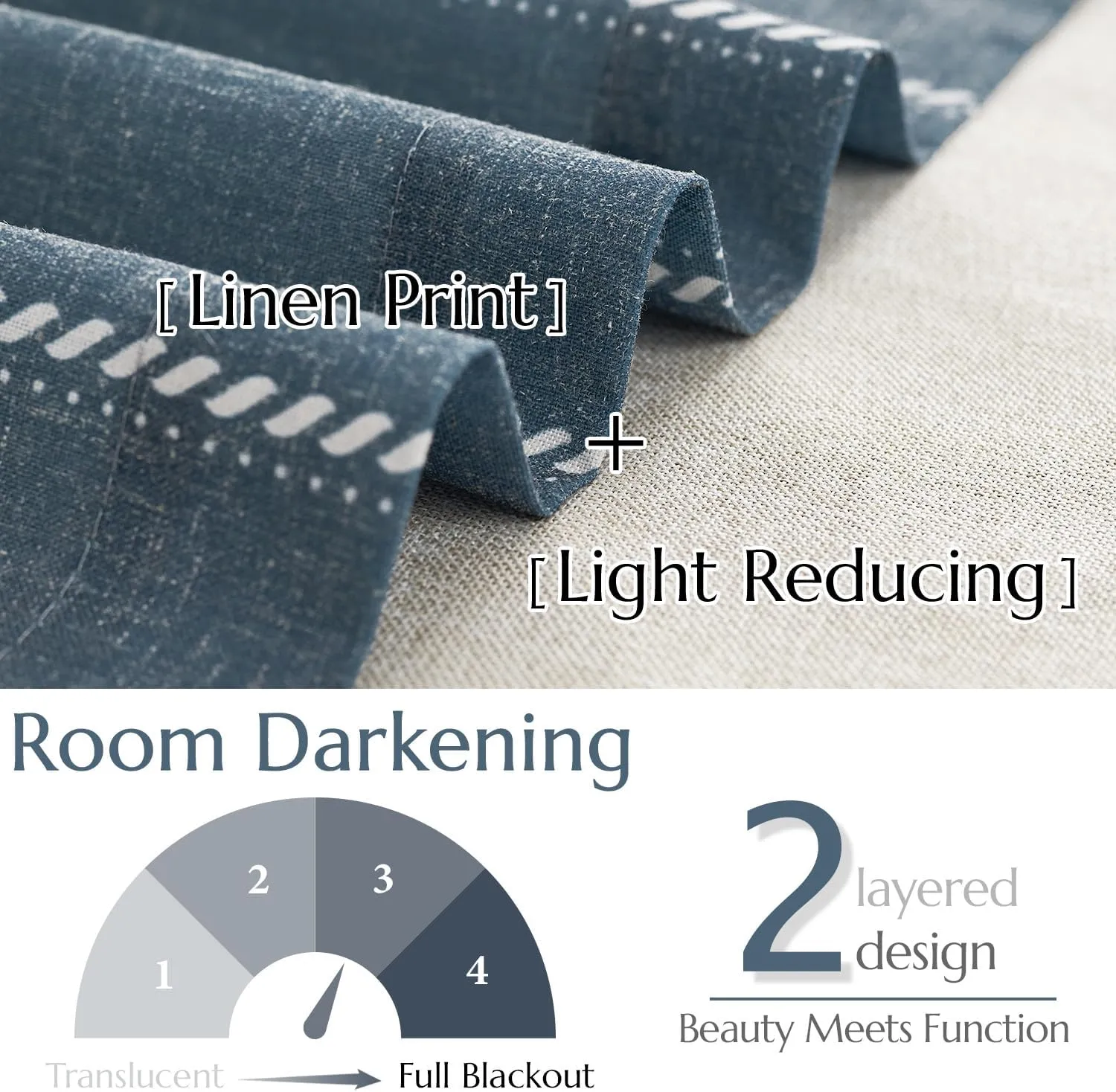 jinchan Nautical Valance Striped Linen Curtain 16 Inch Farmhouse Room Darkening Double Layer Valance for Kitchen Living Room Bathroom Windows Blackout Pinstripe Window Treatment 1 Panel Blue