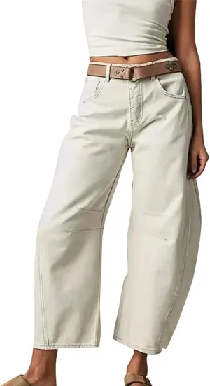 JOFOW Oprah Pants Tummy Control Sailor Wide Leg Trouser oprah's Favorite Jeans Wide Leg Cropped Jeans for Women