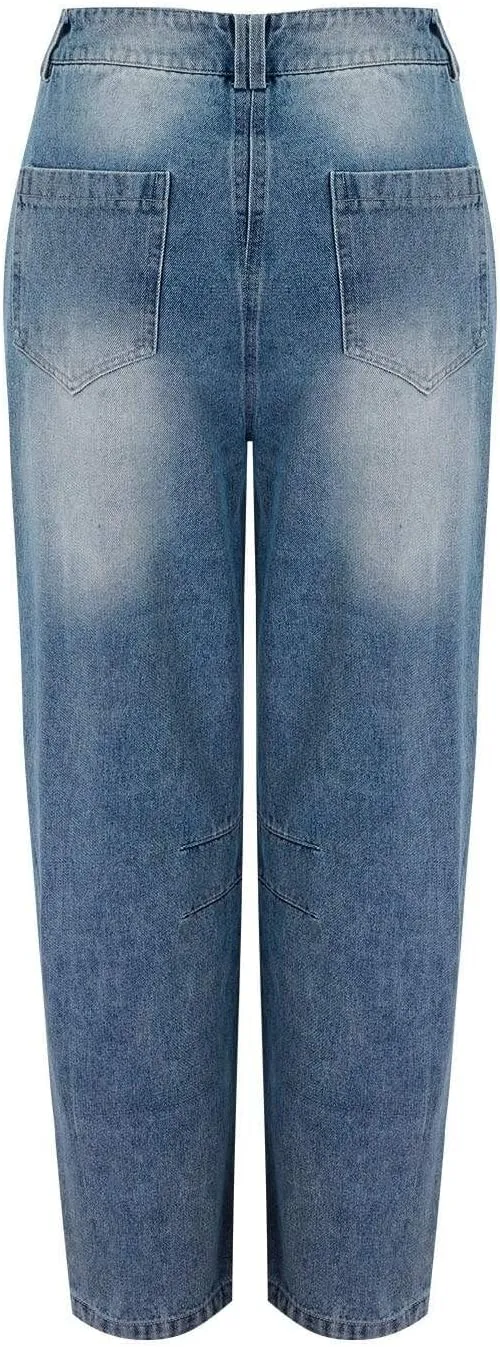 JOFOW Oprah Pants Tummy Control Sailor Wide Leg Trouser oprah's Favorite Jeans Wide Leg Cropped Jeans for Women