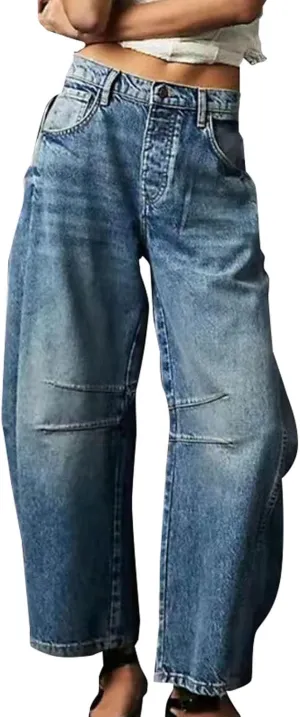 JOFOW Oprah Pants Tummy Control Sailor Wide Leg Trouser oprah's Favorite Jeans Wide Leg Cropped Jeans for Women