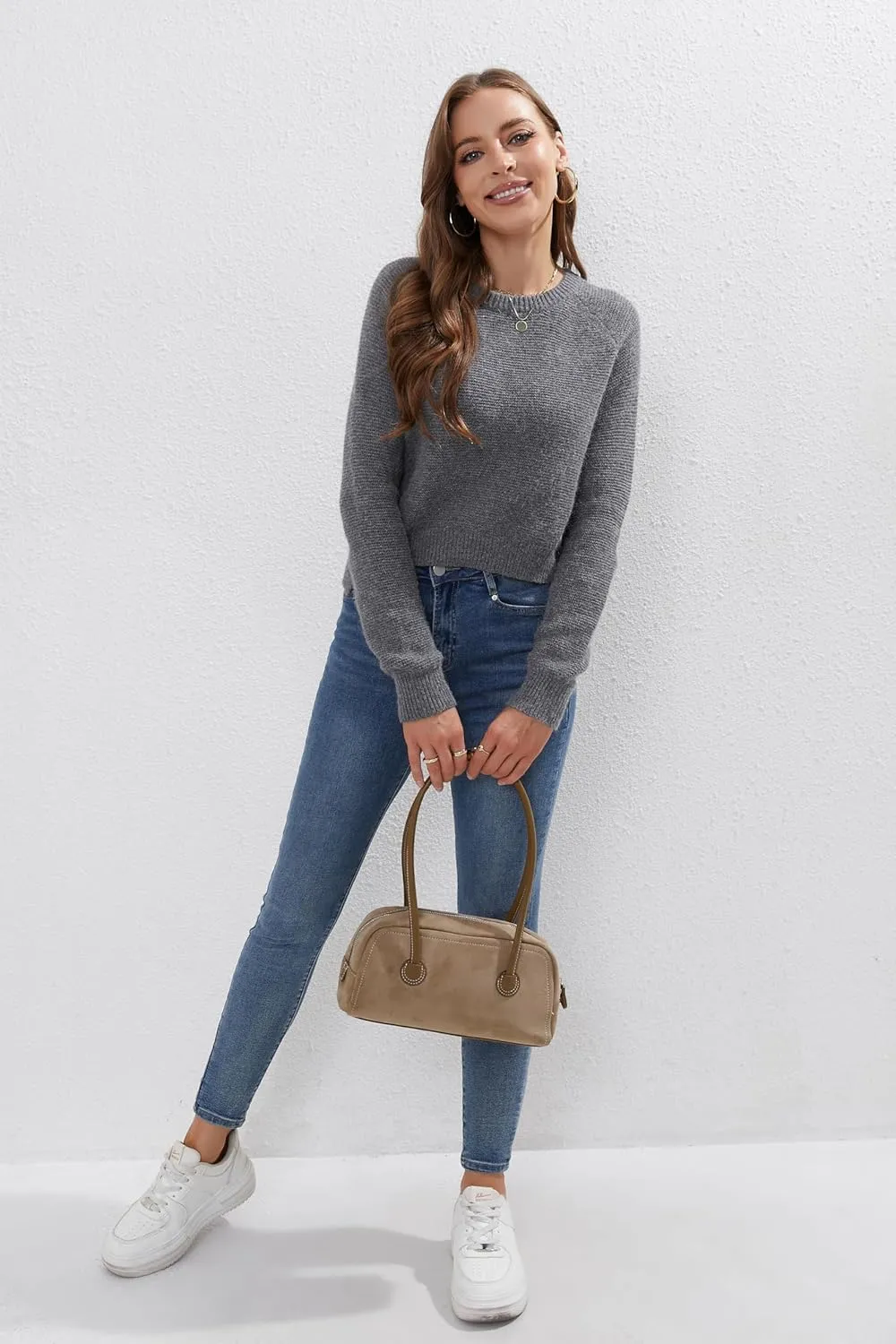 JOLLQUE Suede Shoulder Bag for Women,Vintage Small Top Handle Handbag,Trendy Retro Winter Autumn To Go Purse