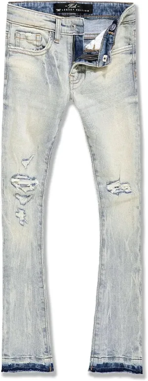 Jordan Craig Boys Sean Knee Shred Stacked Jeans (Iced Lager)