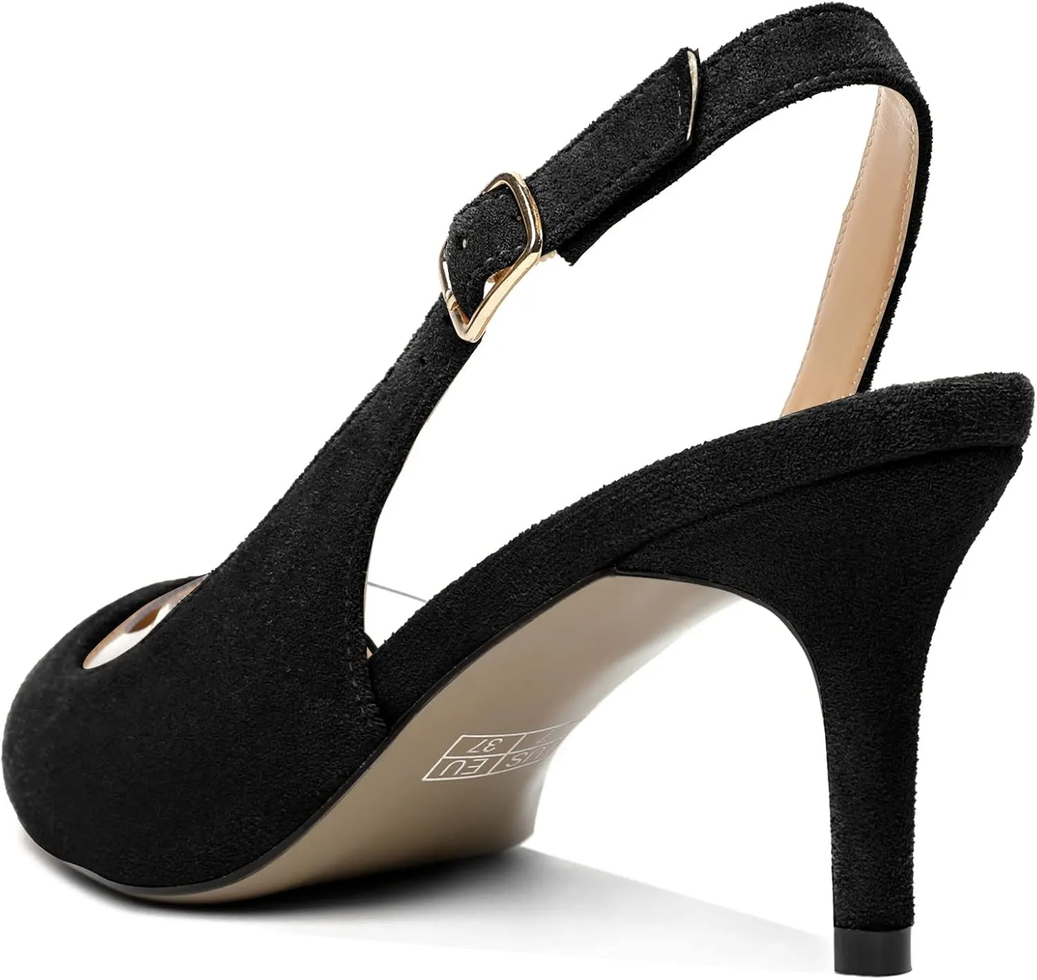 Joseywade Slingback Heels for Women Kitten Low Heel Pointed Toe Slingback Pumps Fashion Dress Shoes for Party Casual Office
