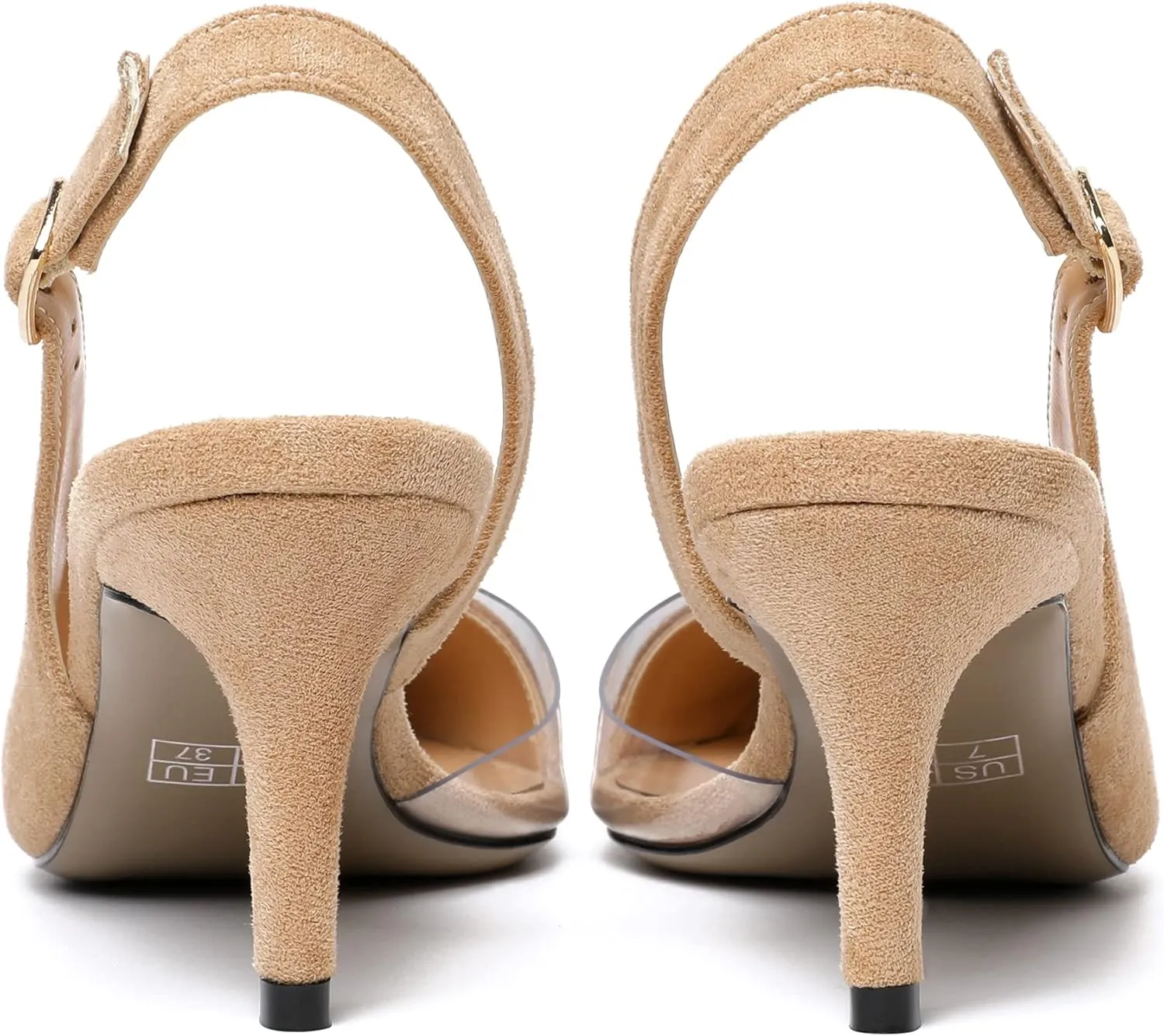 Joseywade Slingback Heels for Women Kitten Low Heel Pointed Toe Slingback Pumps Fashion Dress Shoes for Party Casual Office