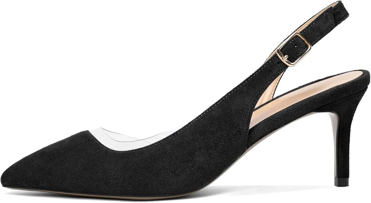 Joseywade Slingback Heels for Women Kitten Low Heel Pointed Toe Slingback Pumps Fashion Dress Shoes for Party Casual Office