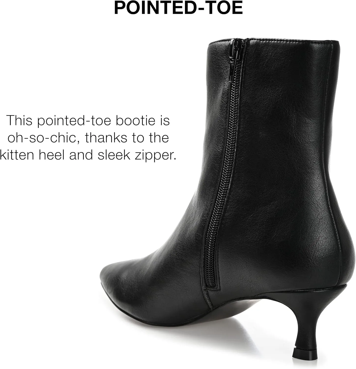 Journee Collection Womens Arely Faux Leather Pointed Toe Ankle Boots