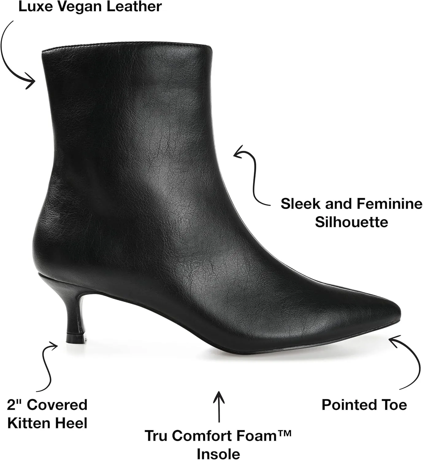 Journee Collection Womens Arely Faux Leather Pointed Toe Ankle Boots