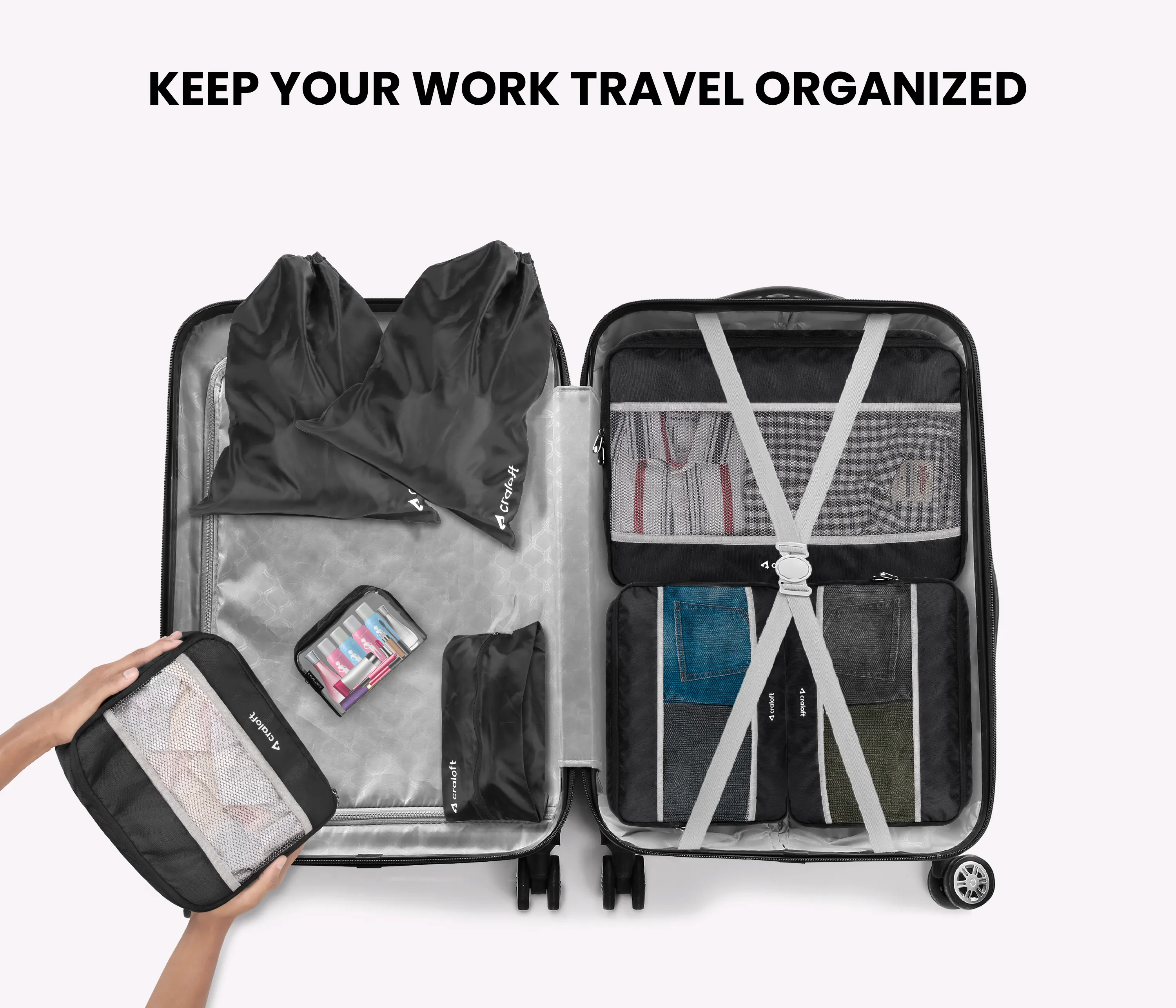 JourneyLuxe Packing Cubes Travel Organizer