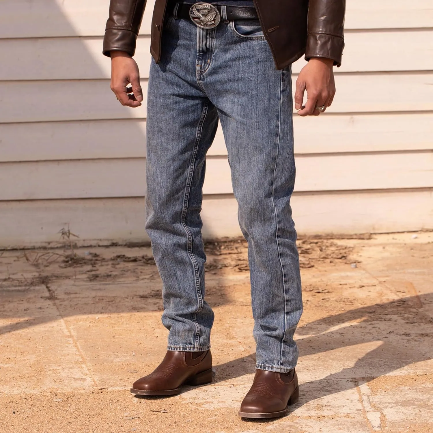 J's.o.l.e Cowboy Boots for Men Western Square Toe Ankle Chelsea Boots