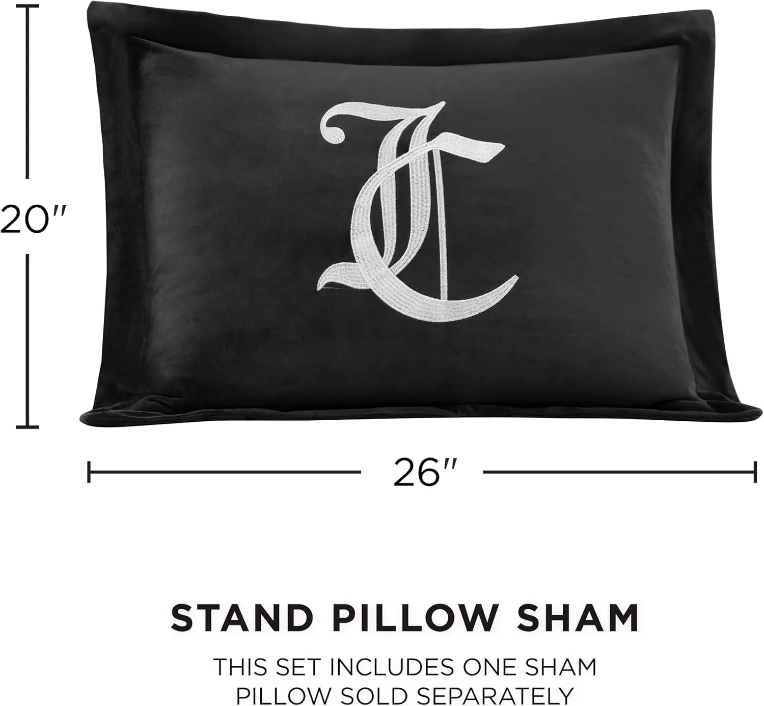 Juicy Couture - Comforter Set - Gothic Design Bedding - Twin/Twin XL - 2 Piece Set Includes (1) 90" x 68" Comforter and (1) 20" x 26" Sham - Wrinkle Resistant - Premium Bedroom Decor - Black
