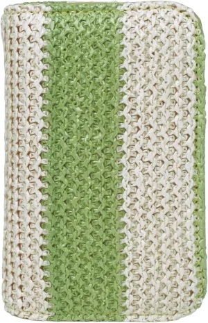 Julia Buxton Striped Straw Vegan Leather Snap Card Case