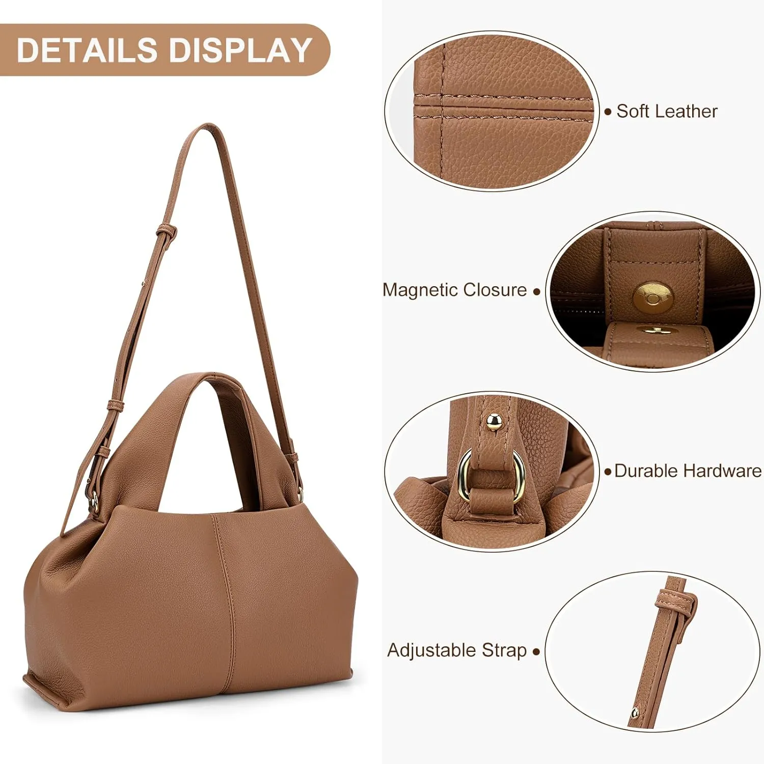 Juoxeepy Crossbody Bag Purse Satchel Handbag for Women Shoulder Bag Chic Dumpling Cloud Bag Clutch Purse