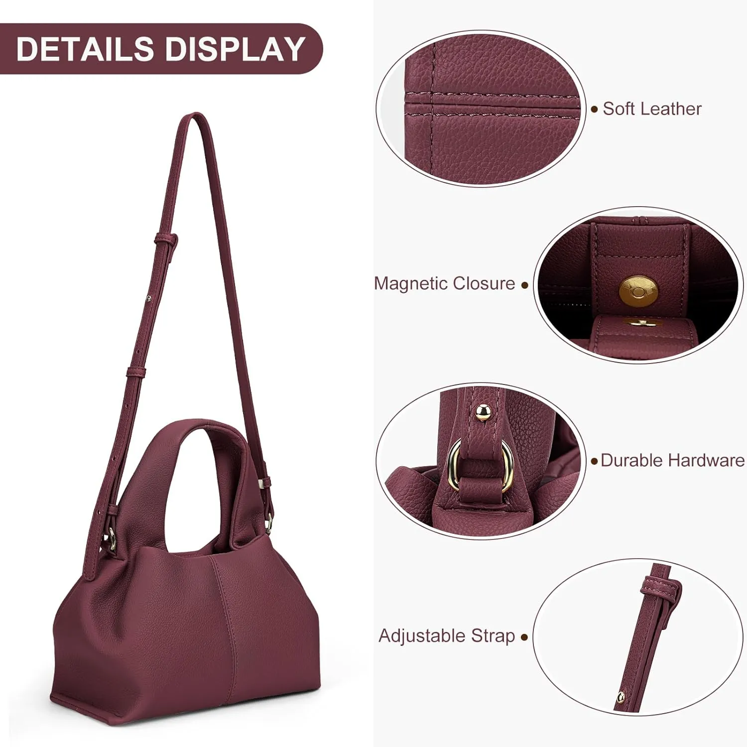 Juoxeepy Crossbody Bag Purse Satchel Handbag for Women Shoulder Bag Chic Dumpling Cloud Bag Clutch Purse
