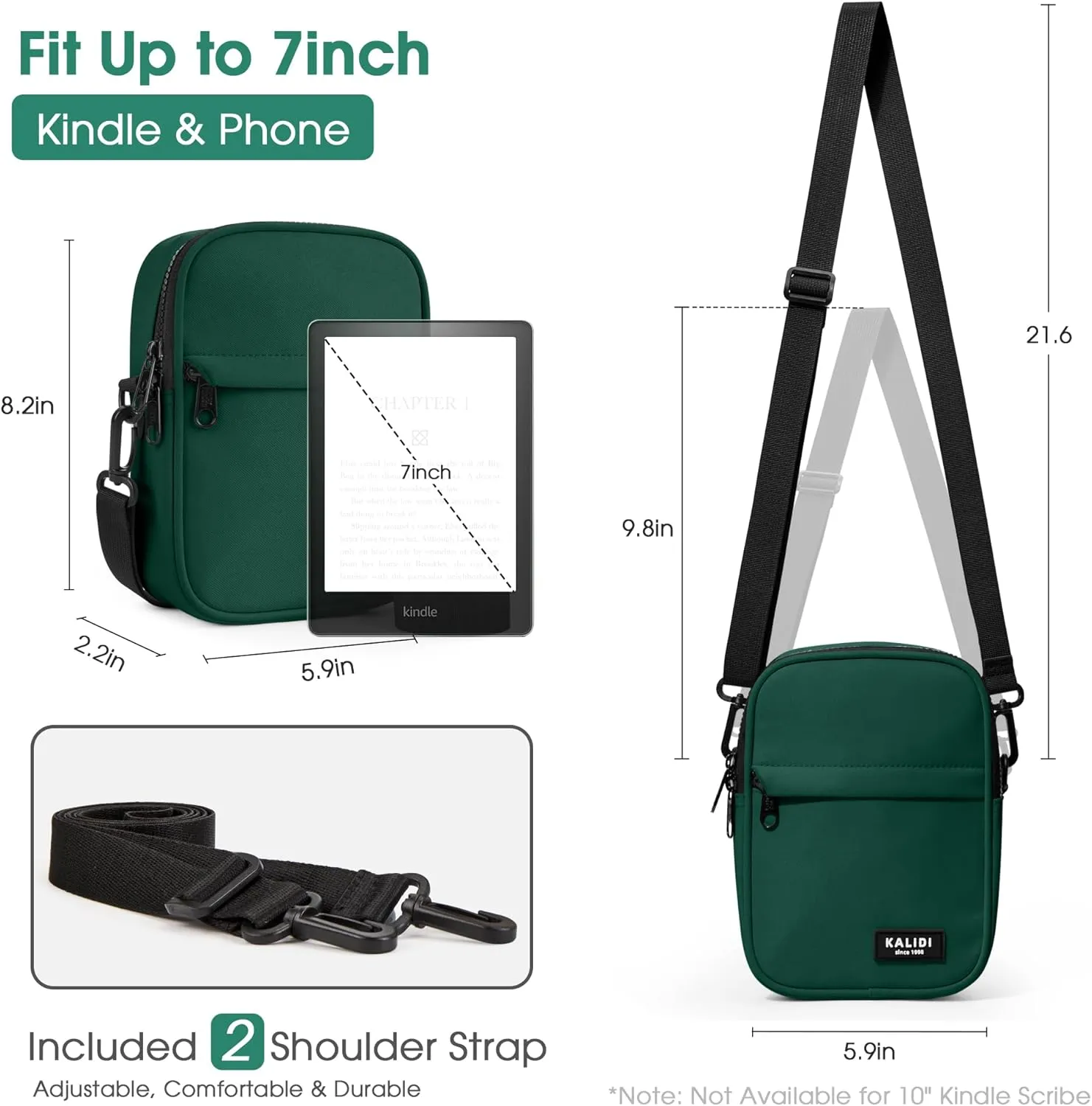 KALIDI Crossbody Sling Bag for Women Men Multi Position Small Purse Waist Fanny Pack with 2 Adjustable Strap