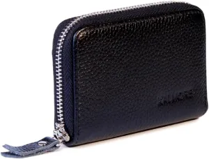 KALMORE Women's Leather RFID Zipper Card Wallet Small Purse with Id Window