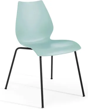 Kartell SFCH-KN2870-8M Dining Chair, Maui (Black Frame), W21.7 inches (55 cm), D20.5 inches (55 cm), H30.3 inches (77 cm), SH17.7 inches (45 cm), Pale Blue