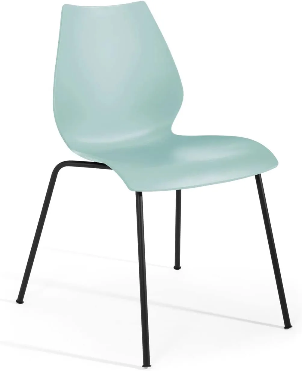 Kartell SFCH-KN2870-8M Dining Chair, Maui (Black Frame), W21.7 inches (55 cm), D20.5 inches (55 cm), H30.3 inches (77 cm), SH17.7 inches (45 cm), Pale Blue