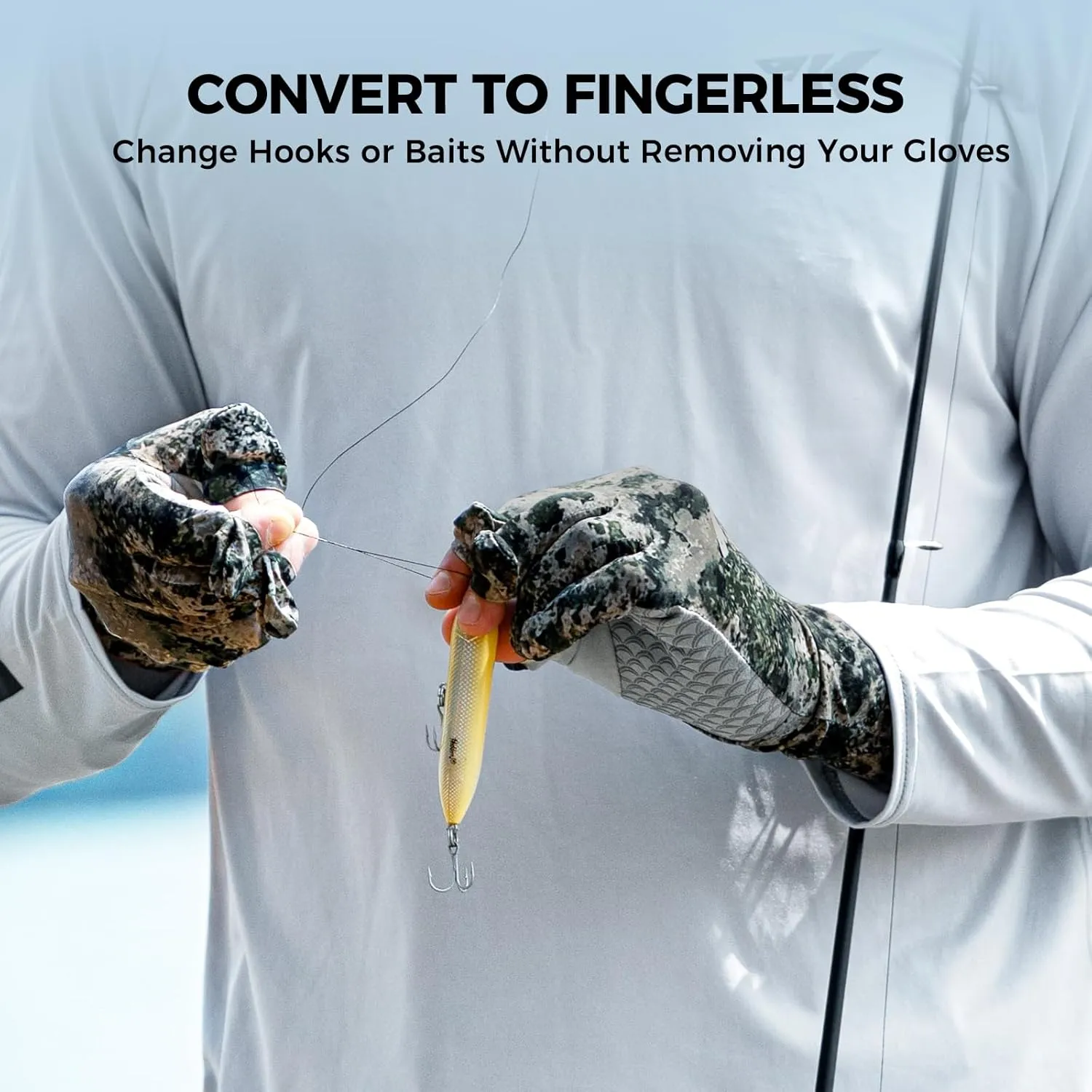 KastKing La Sal Pro Full Finger Fishing Gloves, UPF 50  Sun Protection Gloves with Convertible Design, Ultralight Microfiber, Ultra-Soft Comfort, FrostWeave Cooling, Enhanced Grip, Four Sizes Options