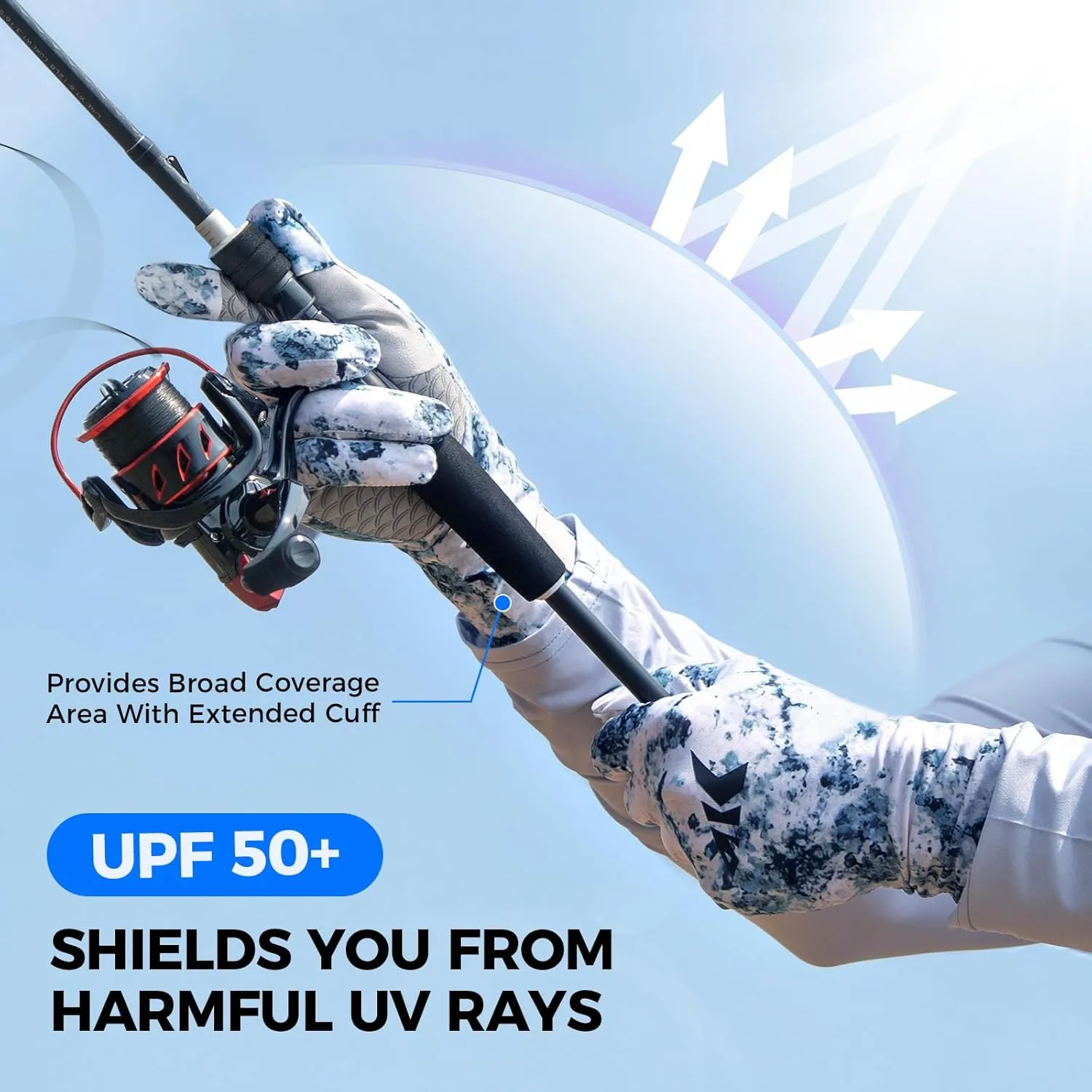 KastKing La Sal Pro Full Finger Fishing Gloves, UPF 50  Sun Protection Gloves with Convertible Design, Ultralight Microfiber, Ultra-Soft Comfort, FrostWeave Cooling, Enhanced Grip, Four Sizes Options