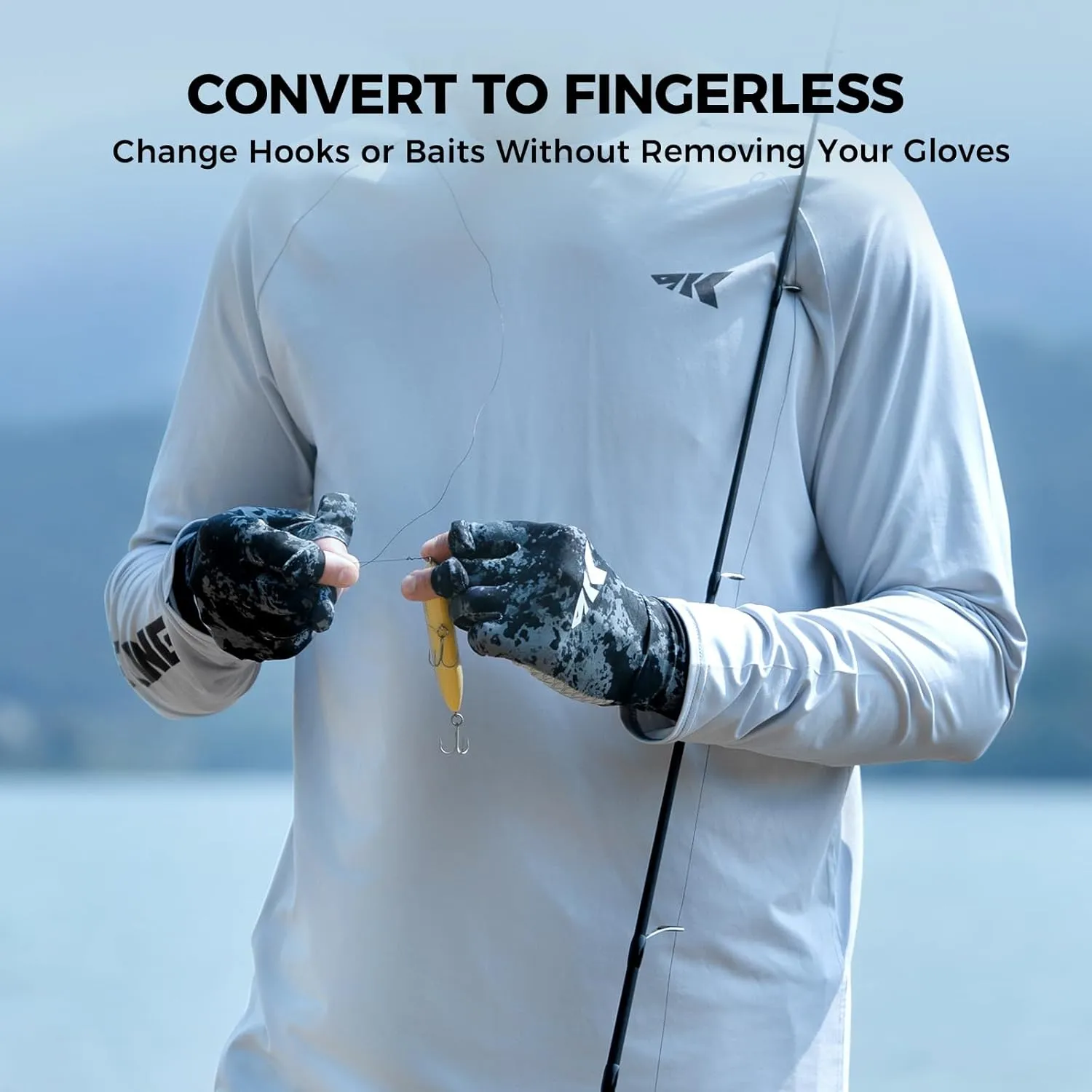 KastKing La Sal Pro Full Finger Fishing Gloves, UPF 50  Sun Protection Gloves with Convertible Design, Ultralight Microfiber, Ultra-Soft Comfort, FrostWeave Cooling, Enhanced Grip, Four Sizes Options