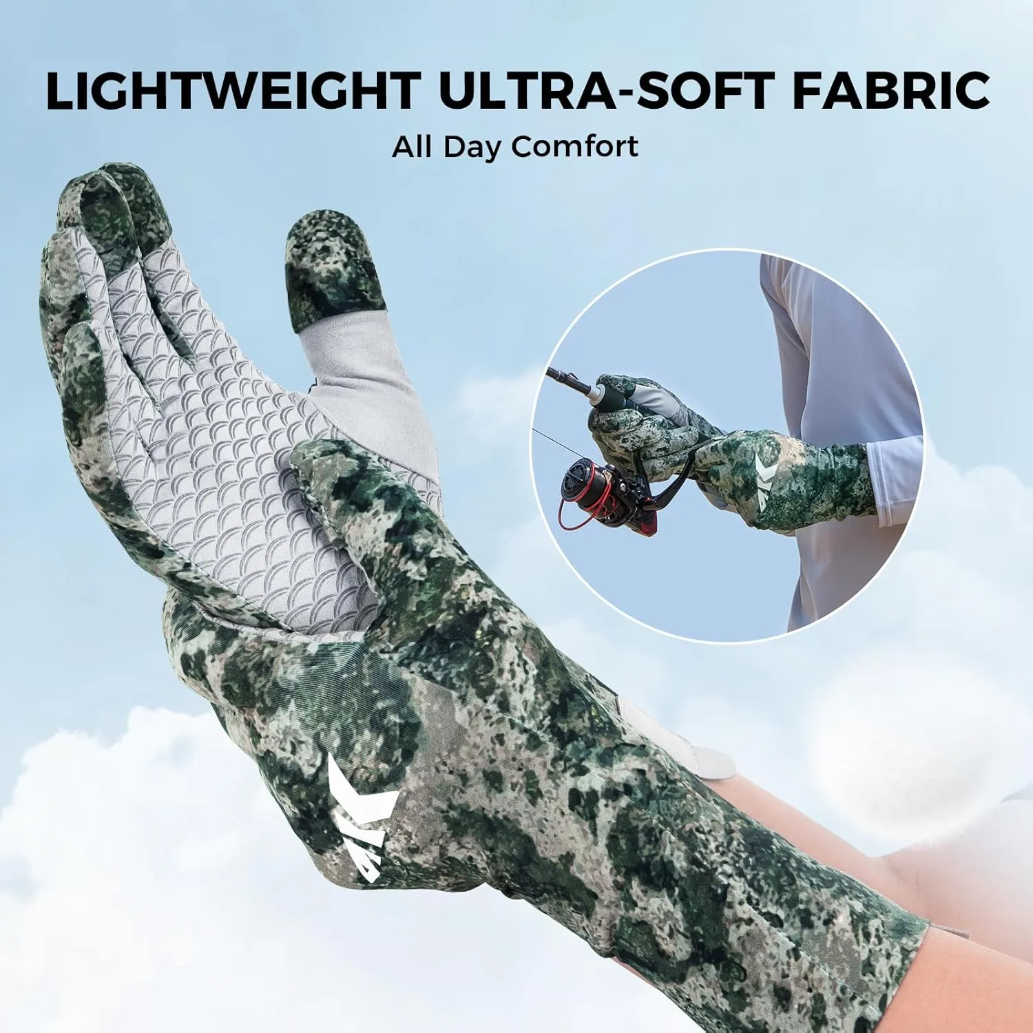 KastKing La Sal Pro Full Finger Fishing Gloves, UPF 50  Sun Protection Gloves with Convertible Design, Ultralight Microfiber, Ultra-Soft Comfort, FrostWeave Cooling, Enhanced Grip, Four Sizes Options