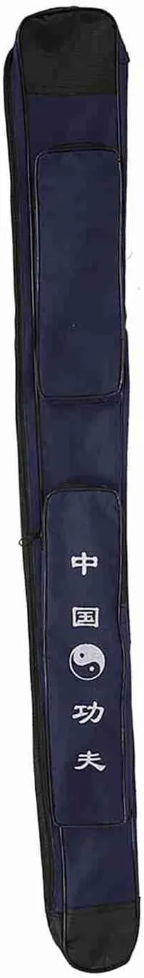 Keenso Thick Single Layer Sword Bag,Canvas Sword Bag Protective Sword Case Lightweight Red and Blue 41.3in for Martial Arts (Blue)