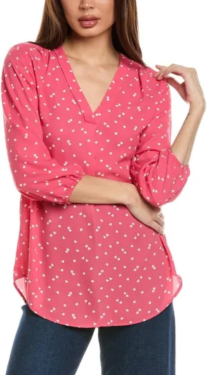 Kelly Blouse with Print and V-Neck by Jones New York