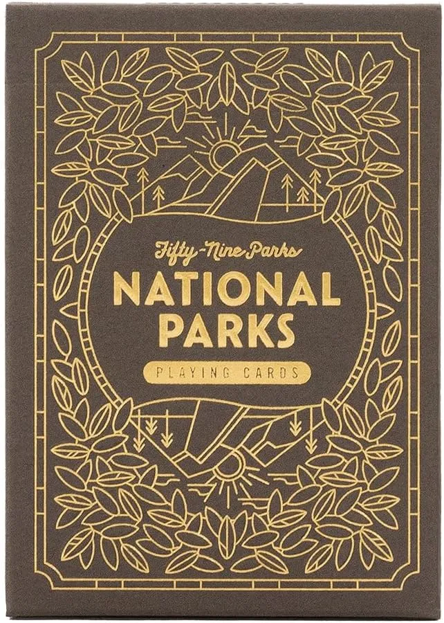 Keymaster Games Parks Playing Cards: Brown Deck Featuring 12 National Park Illustrations on Premium USPCC Cards