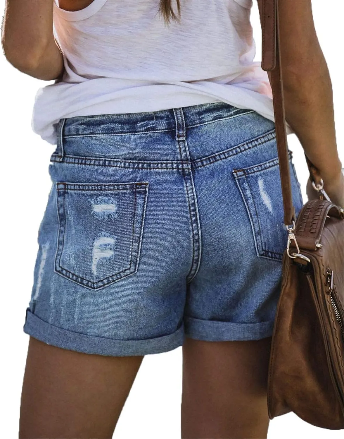 KISSMODA Women's Casual Denim Shorts Summer Jeans Stretchy Hot Short Pants